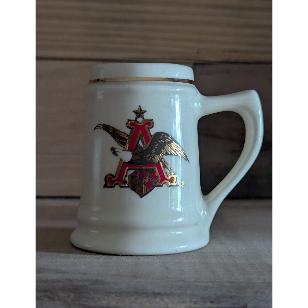 Vintage Miniature Anheuser Busch Stein Toothpick Holder Shot Glass Collectible